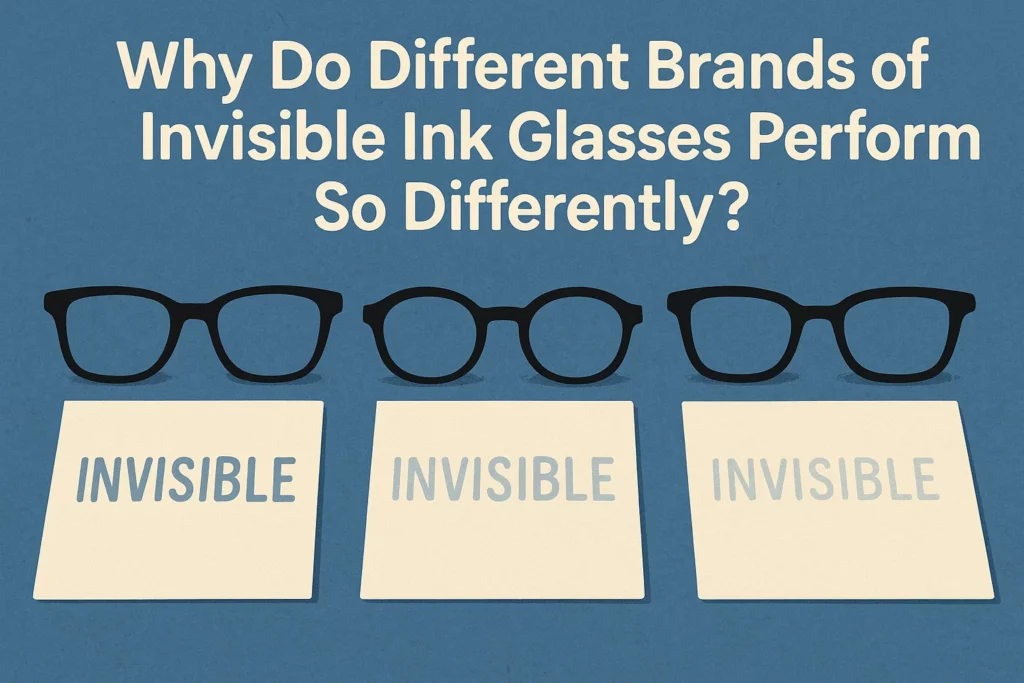 Why Do Different Brands of Invisible Ink Glasses Perform So Differently? 1 Why Do Different Brands of Invisible Ink Glasses Perform So Differently