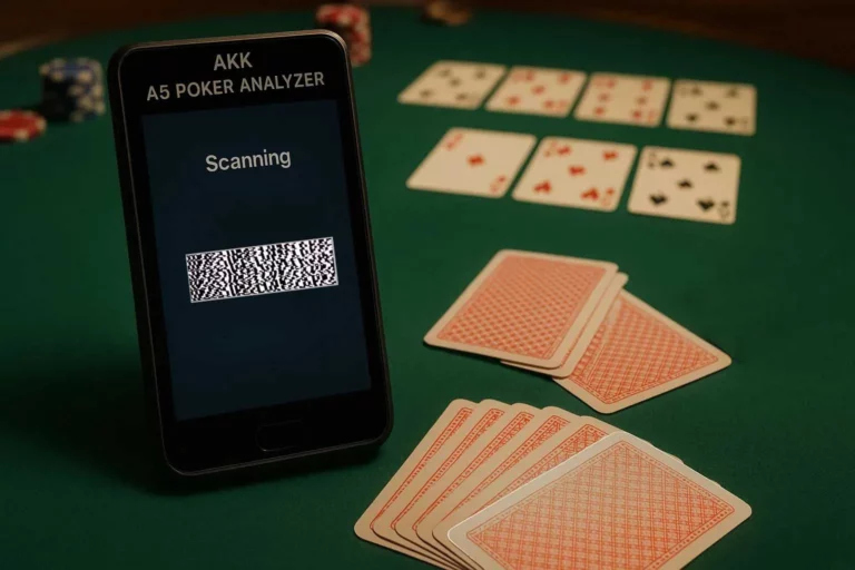 Beginner-friendly poker analyzer AKK A5 scanning barcode marked cards for Texas Hold’em