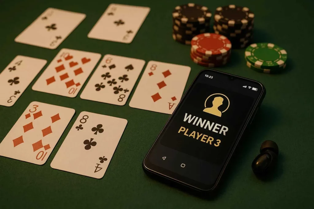 CVK 680 poker analyzer on a Texas Hold&rsquo;em table with barcode marked cards