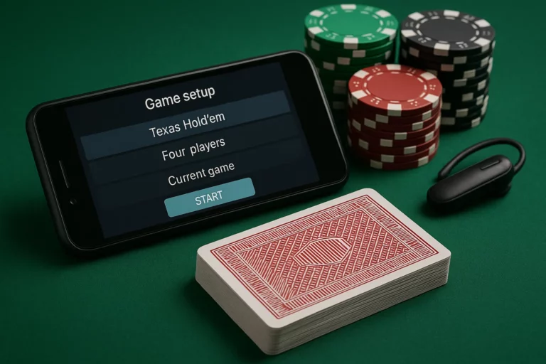 CVK 680 poker analyzer on a Texas Hold'em poker table with barcode marked cards, showcasing discreet setup for poker games in 2025