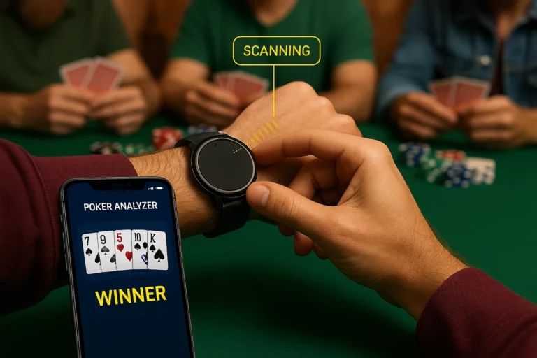 撲克遊戲中的手錶撲克掃描相機和智慧型手機撲克分析儀