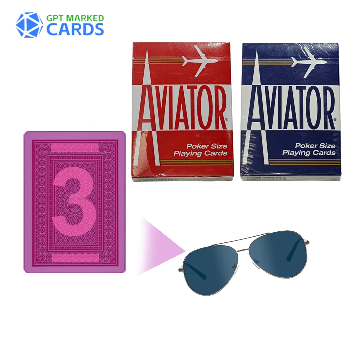 Cartes de poker Aviator marquées à l'encre invisible pour joueurs professionnels